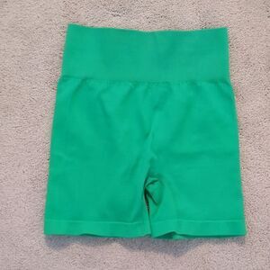 Shein Green Ribbed Bike Shorts Shapewear Size M